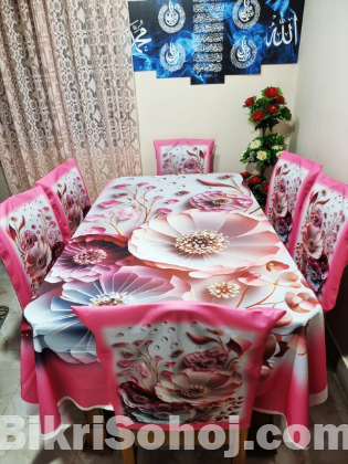 অরিজিনাল 3D ডাইনিং টেবিল ও চেয়ার কাভার সেট